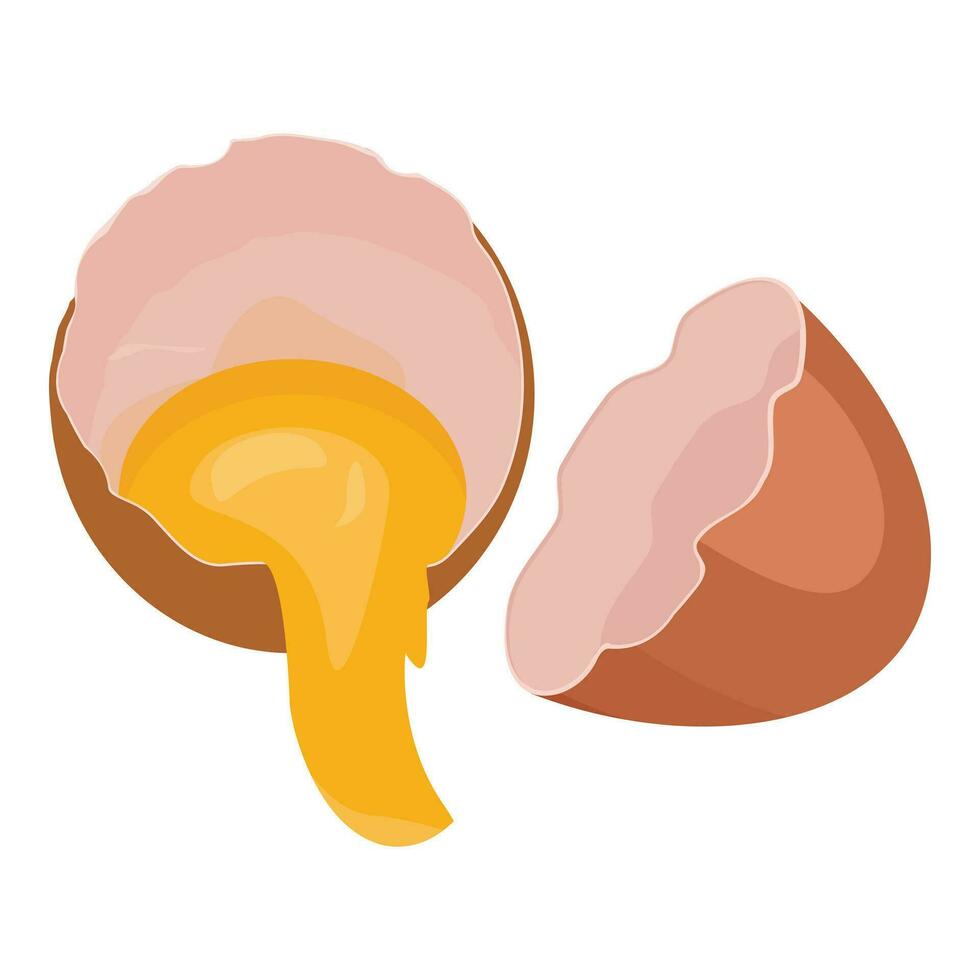 Eggshell broken icon cartoon vector. Duck food yolk vector