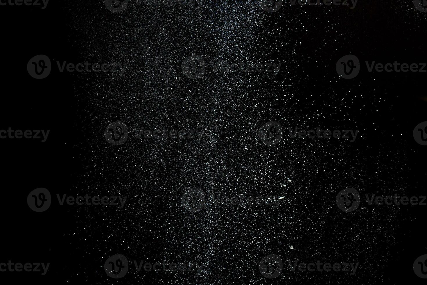 Abstract design of white powder cloud isolated on black, dark background. Abstract design of white dust cloud. Particles cloud screen saver, wallpaper. photo