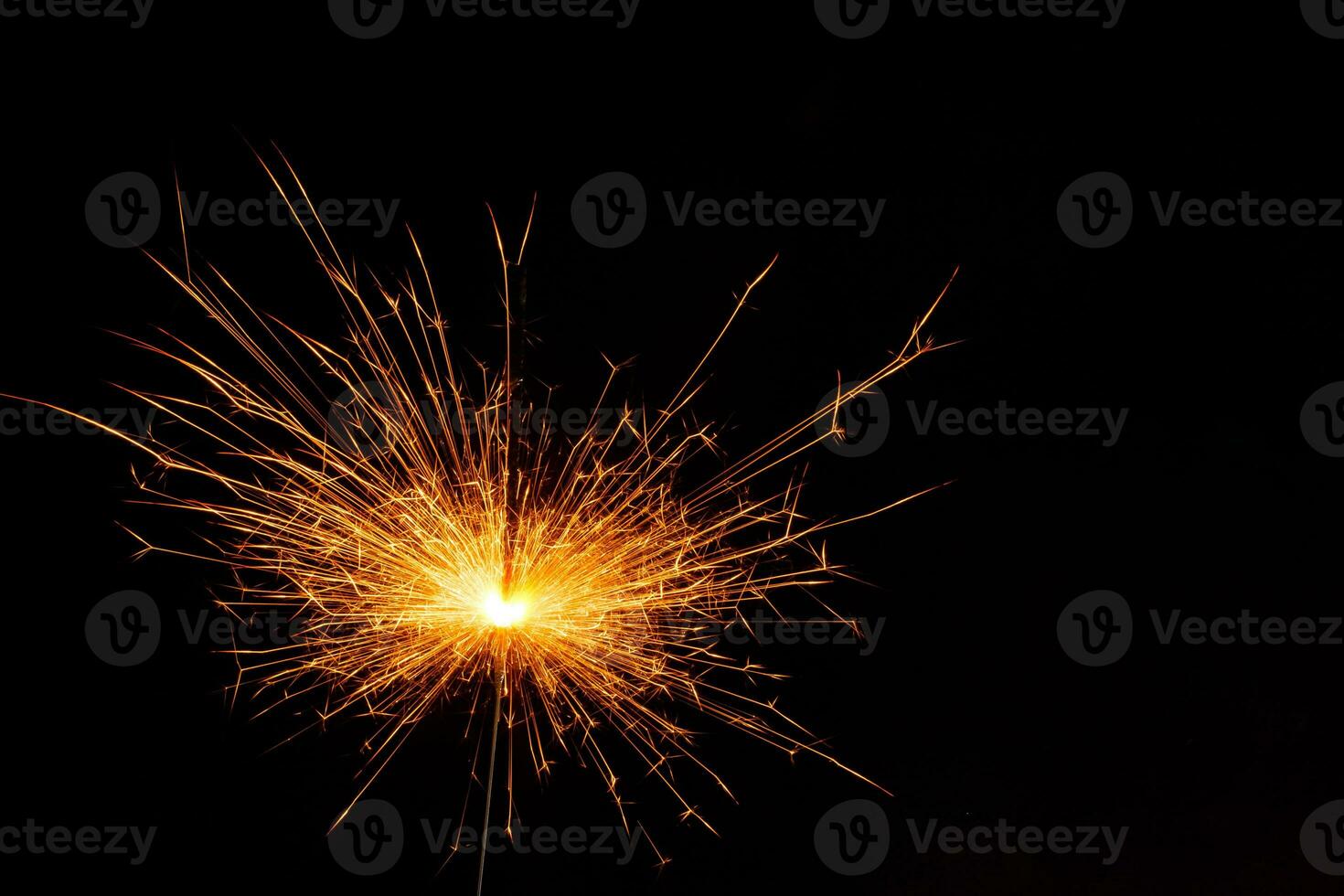 closeup view of burning sparkler photo