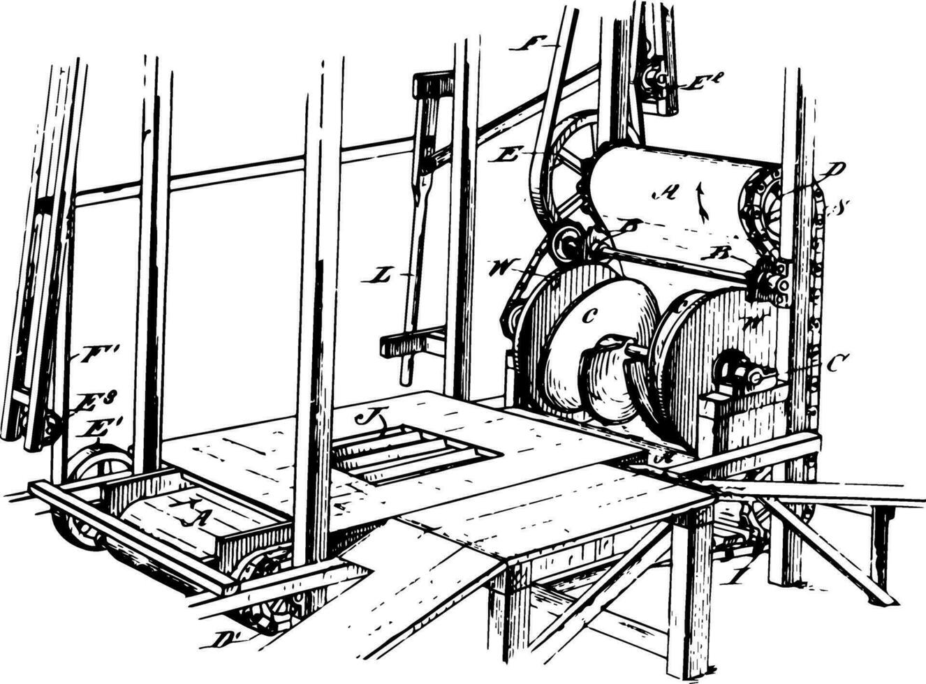 Mixing Machine vintage illustration. vector