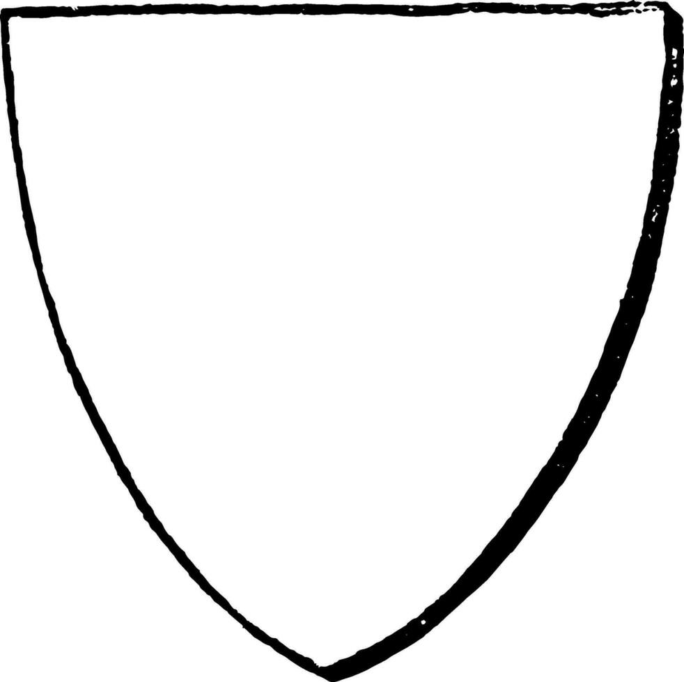 Argent Shield is a heraldic shield made of argent vintage engraving. vector