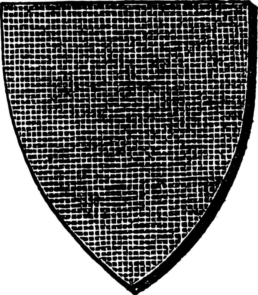 Sable Shield is shown by the crossing lines vintage engraving. vector