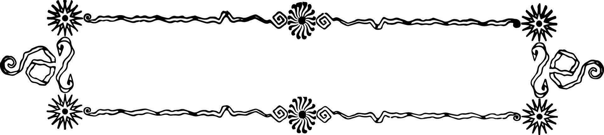 Ribbon banner is a unique pattern, vintage engraving. vector