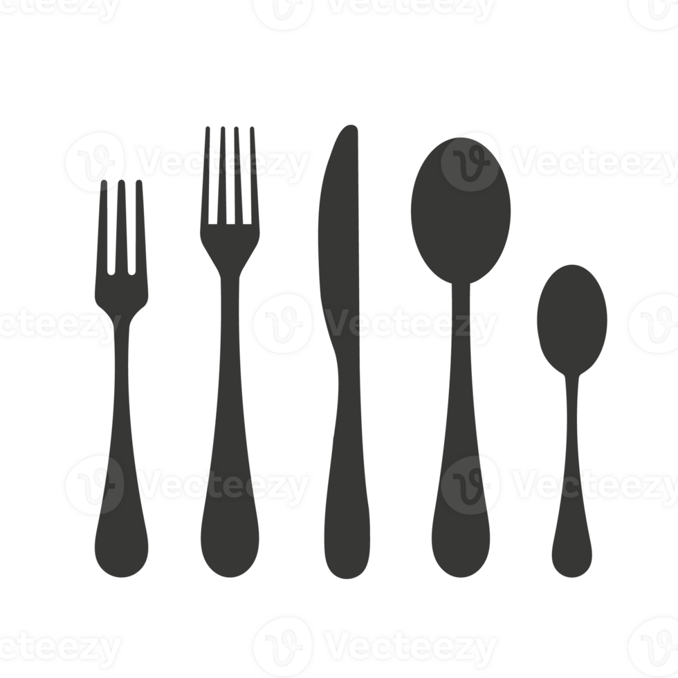 cutlery fork and silhouette icon. isolated object. png