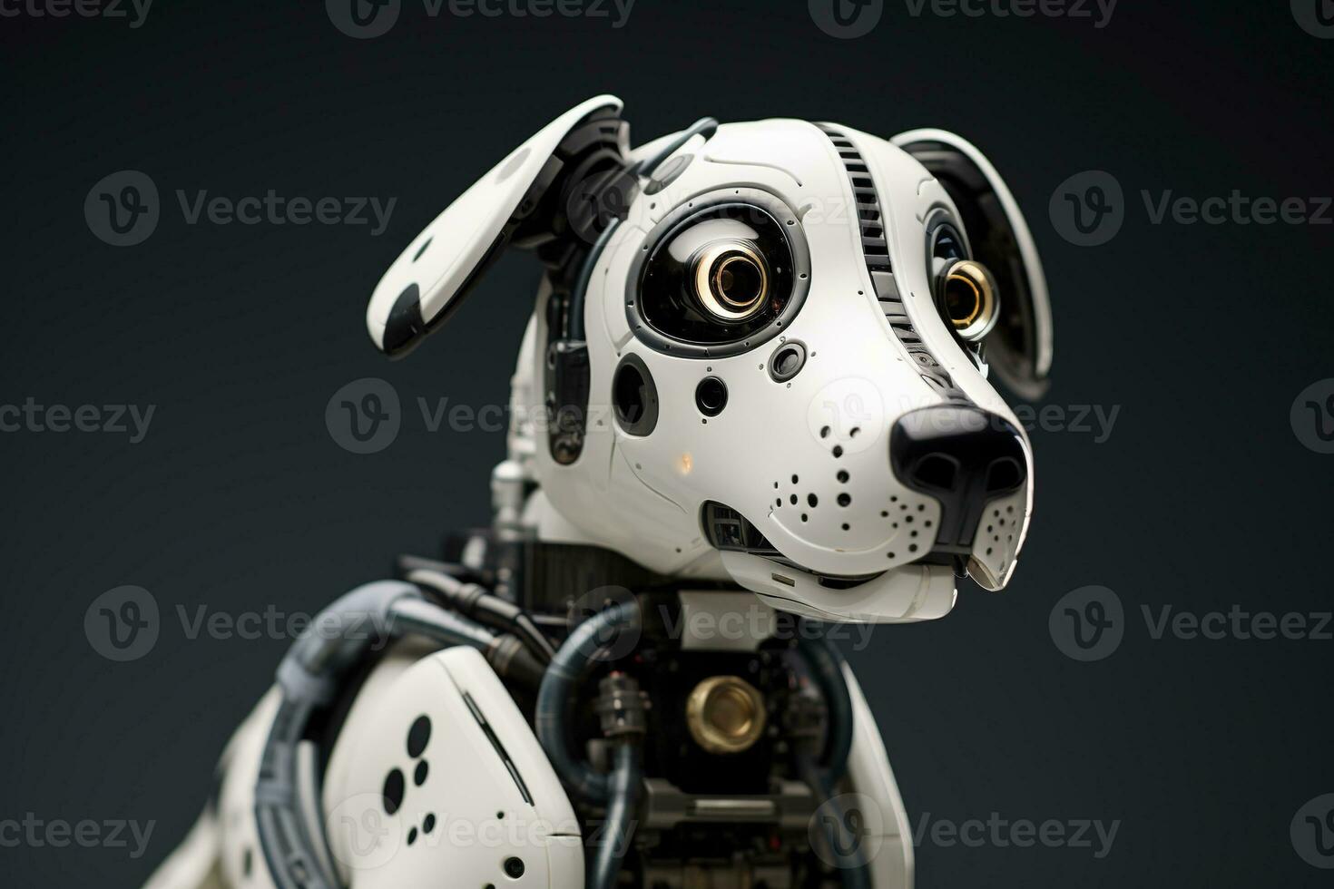 AI generated Portrait of a Mechanic robot dog photo