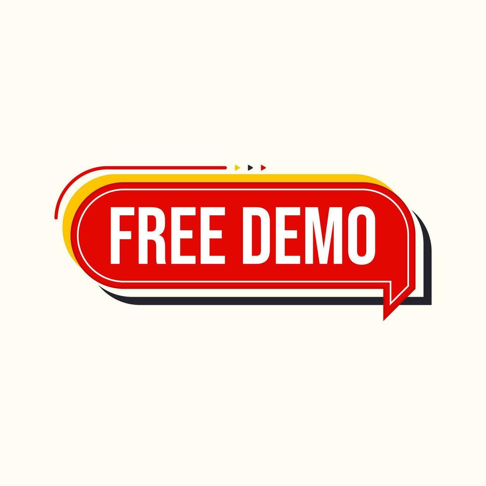 flat design free demo label clipart vector