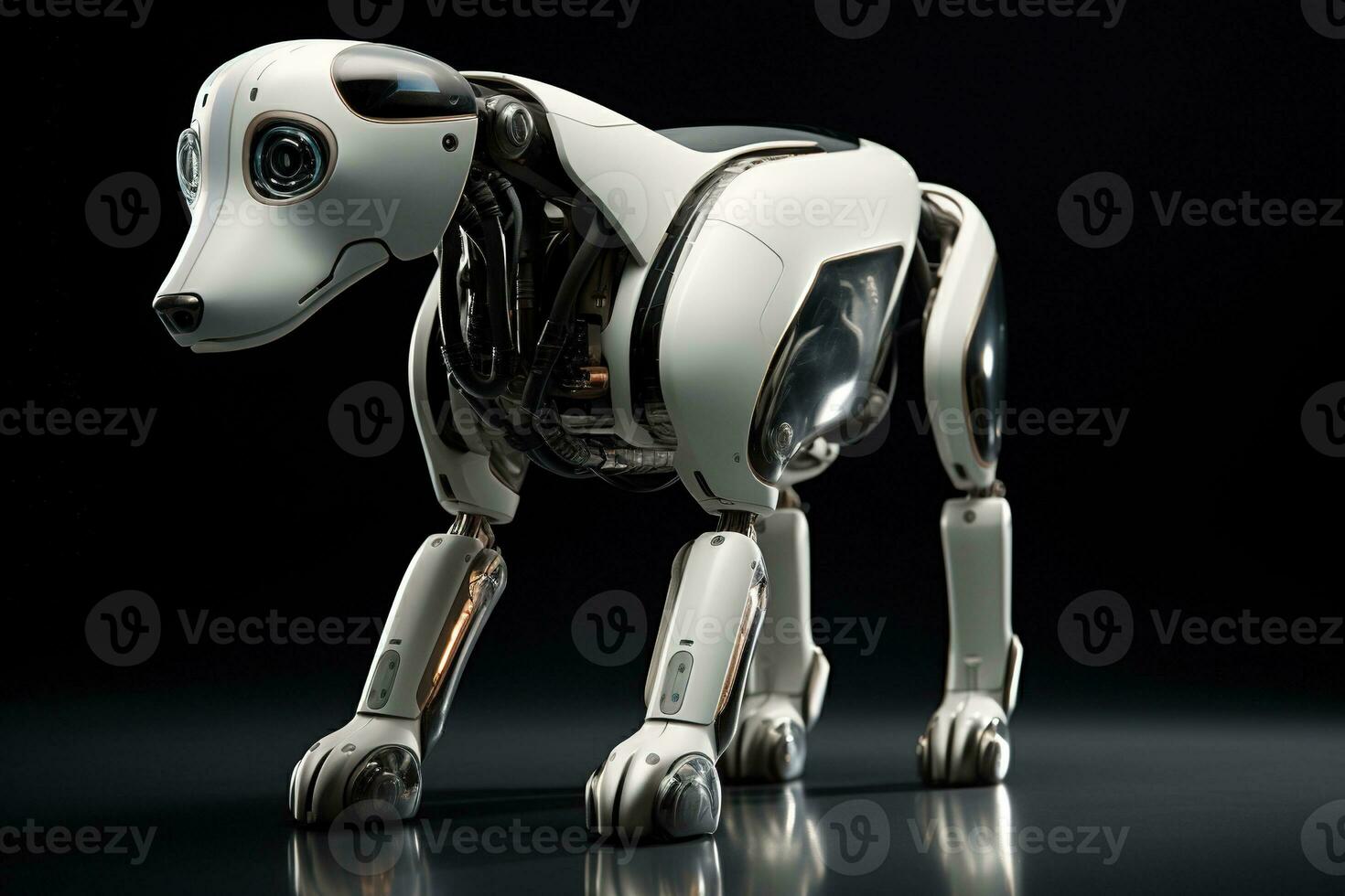 AI generated Portrait of a Mechanic robot dog photo