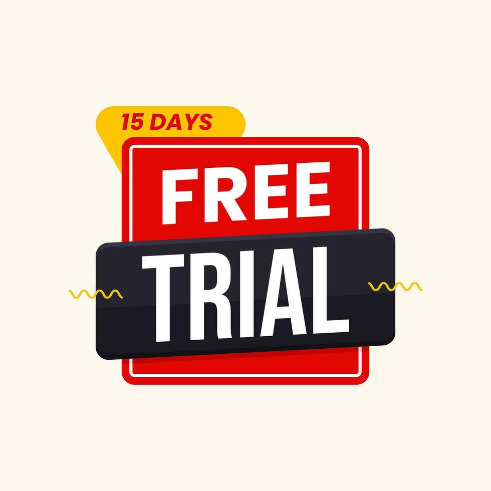 15 days free trial flat design vector