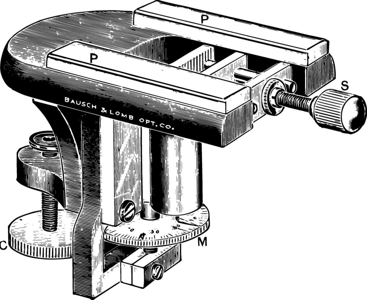 Microtome, vintage illustration. vector