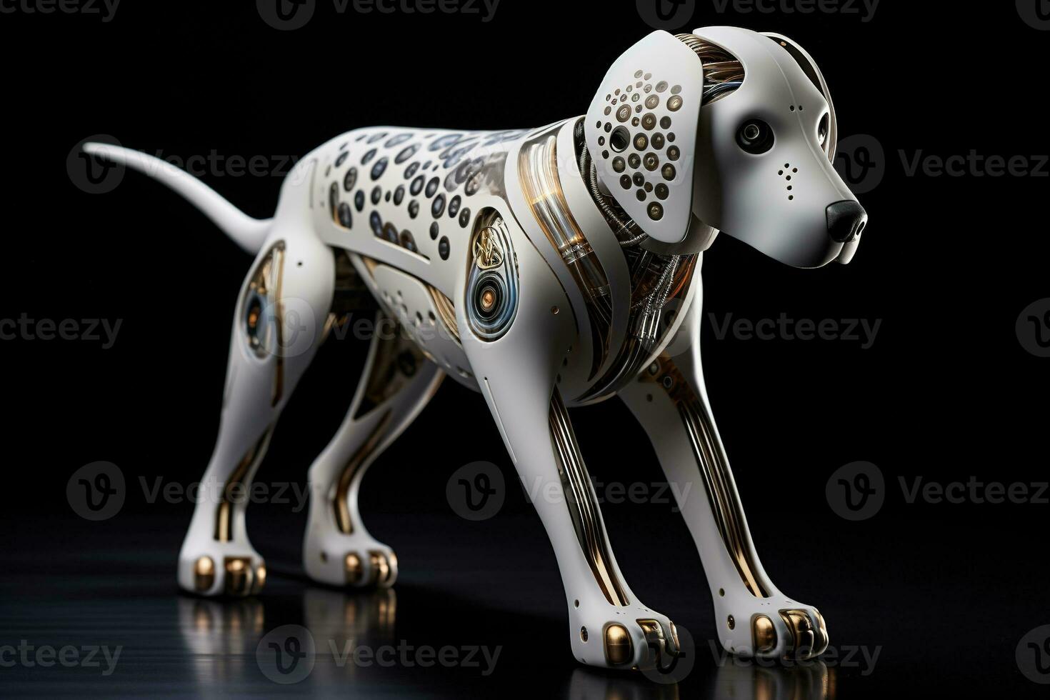 AI generated Portrait of a Mechanic robot dog photo