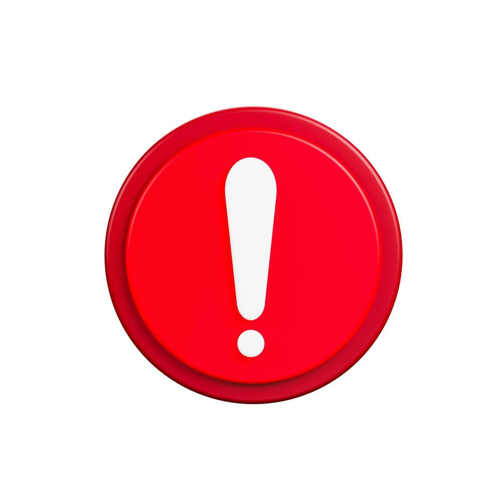 Realistic red-white circle warning sign, beware danger, hot, symbol sign, front view, 3d rendering, illustration. photo