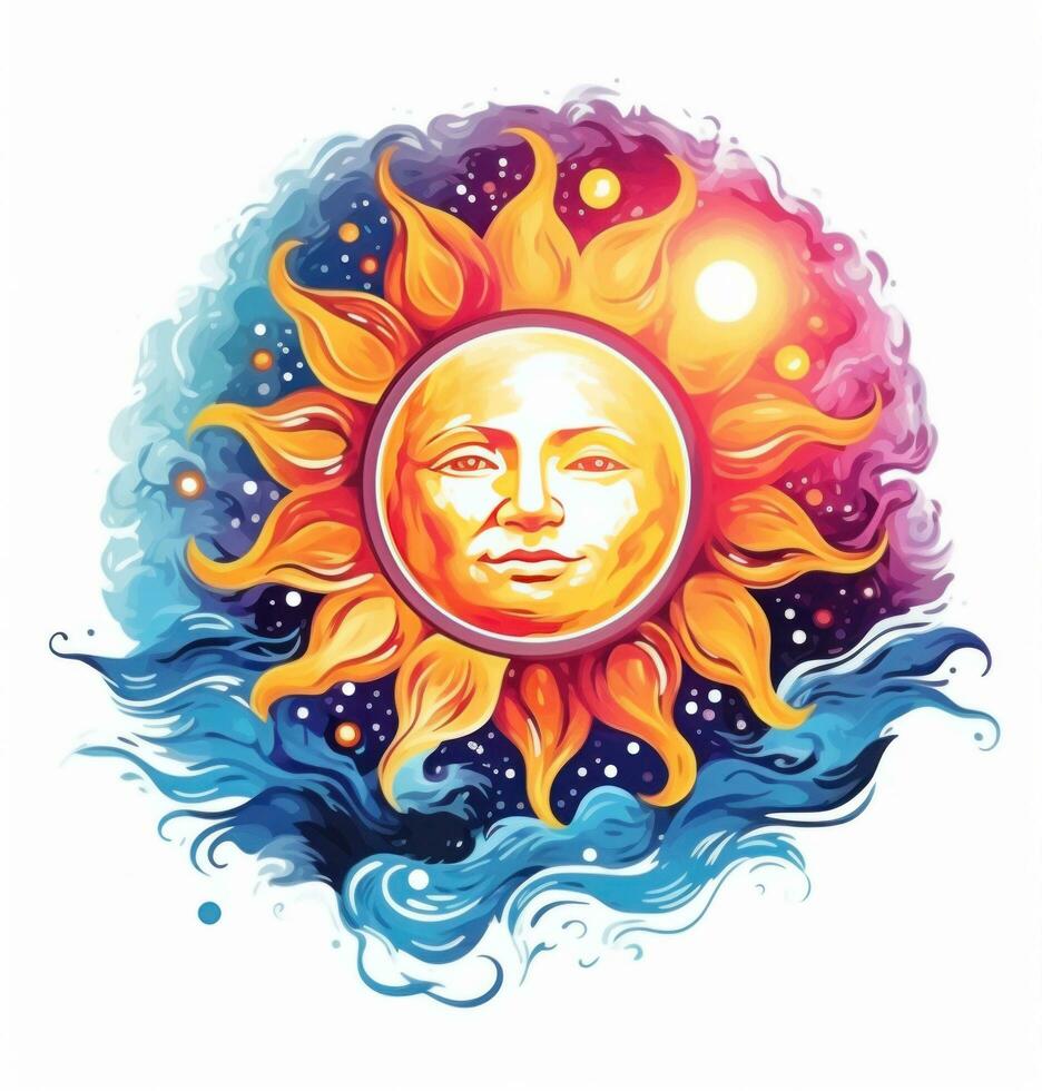 AI generated the full sun sticker sun illustration photo