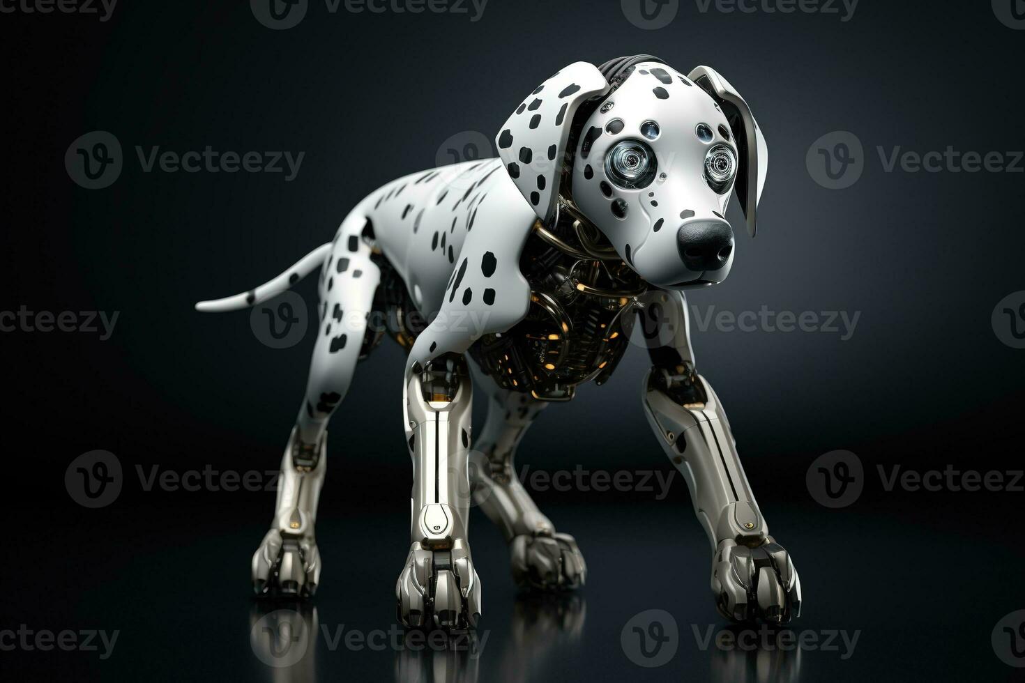AI generated Portrait of a Mechanic robot dog photo