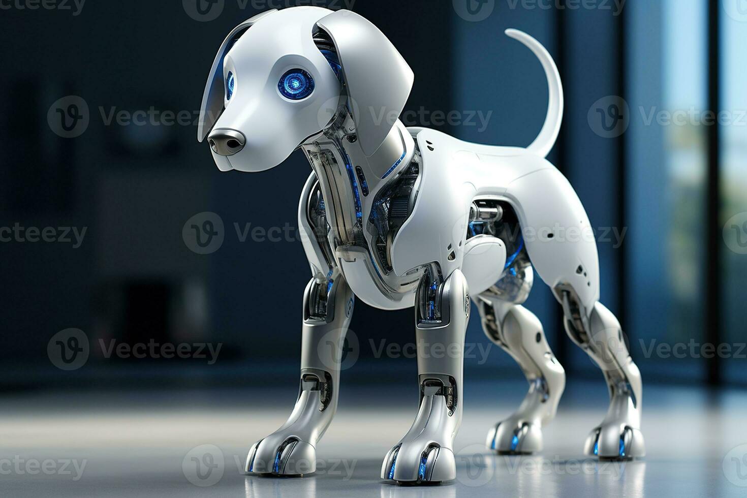 AI generated Portrait of a Mechanic robot dog photo