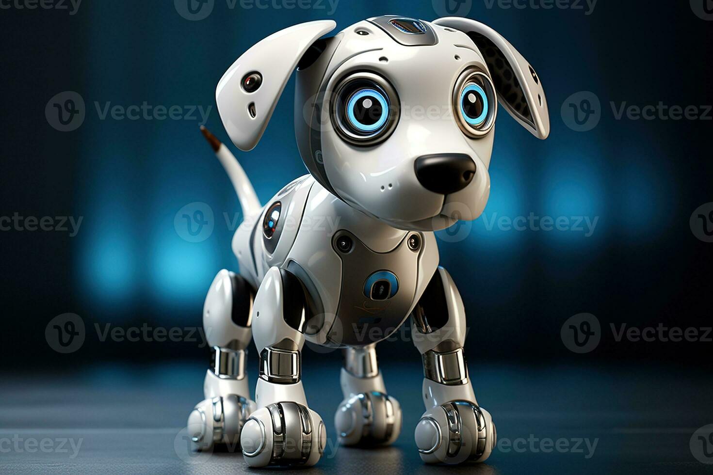 AI generated Portrait of a Mechanic robot dog photo