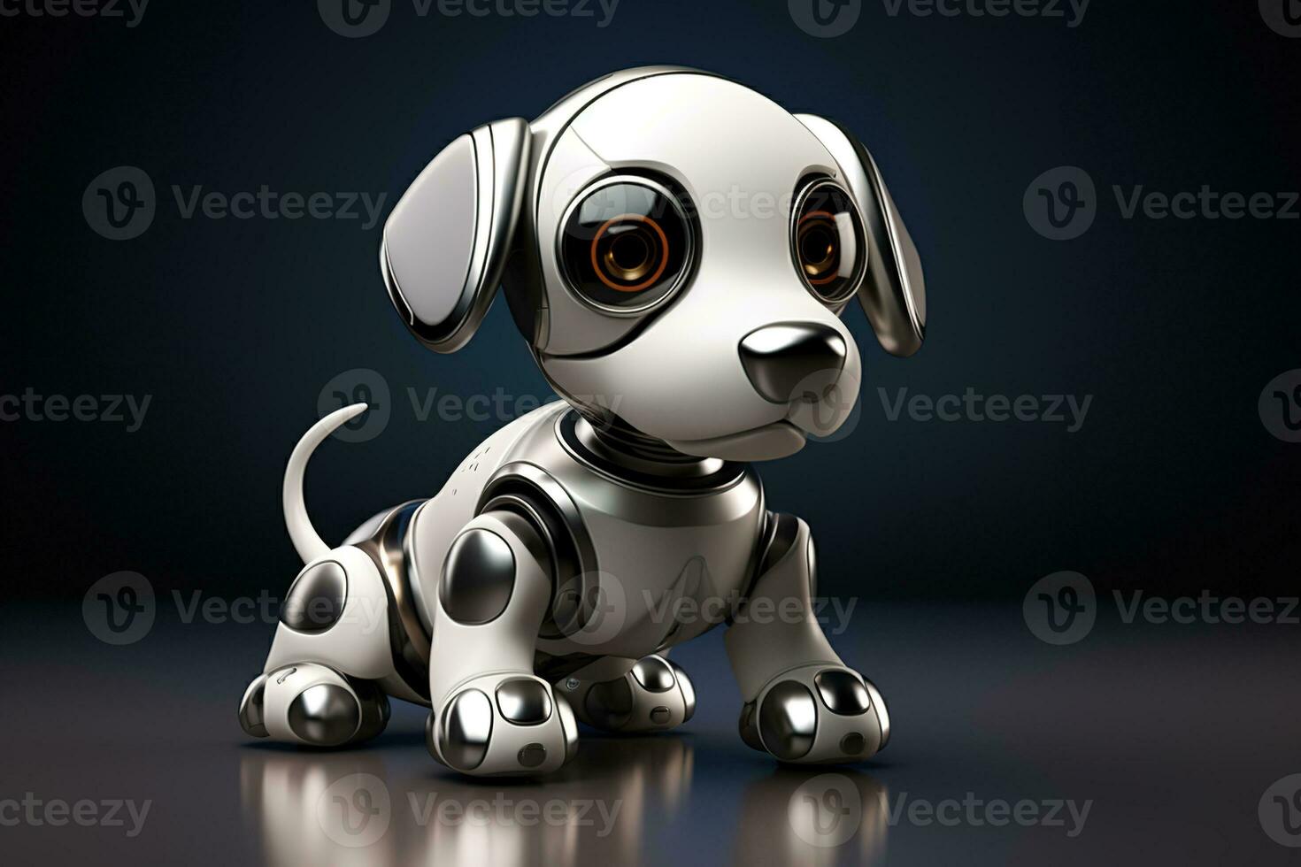 AI generated Portrait of a Mechanic robot dog photo