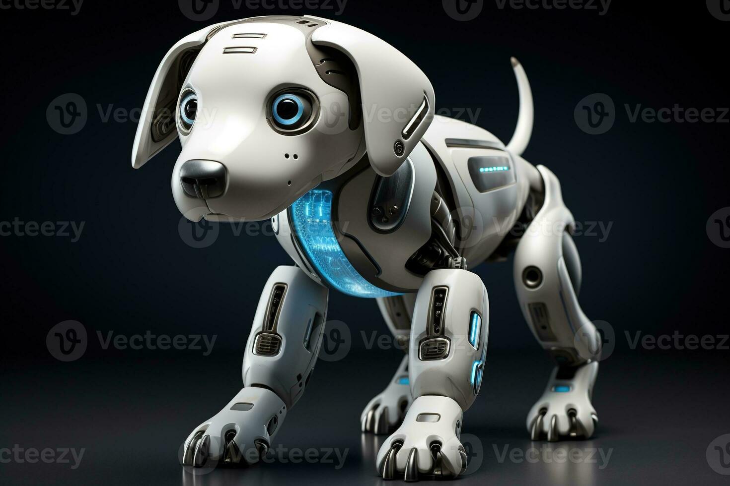 AI generated Portrait of a Mechanic robot dog photo