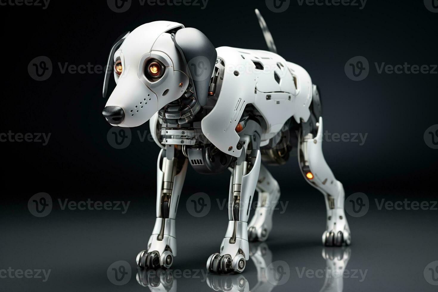 AI generated Portrait of a Mechanic robot dog photo