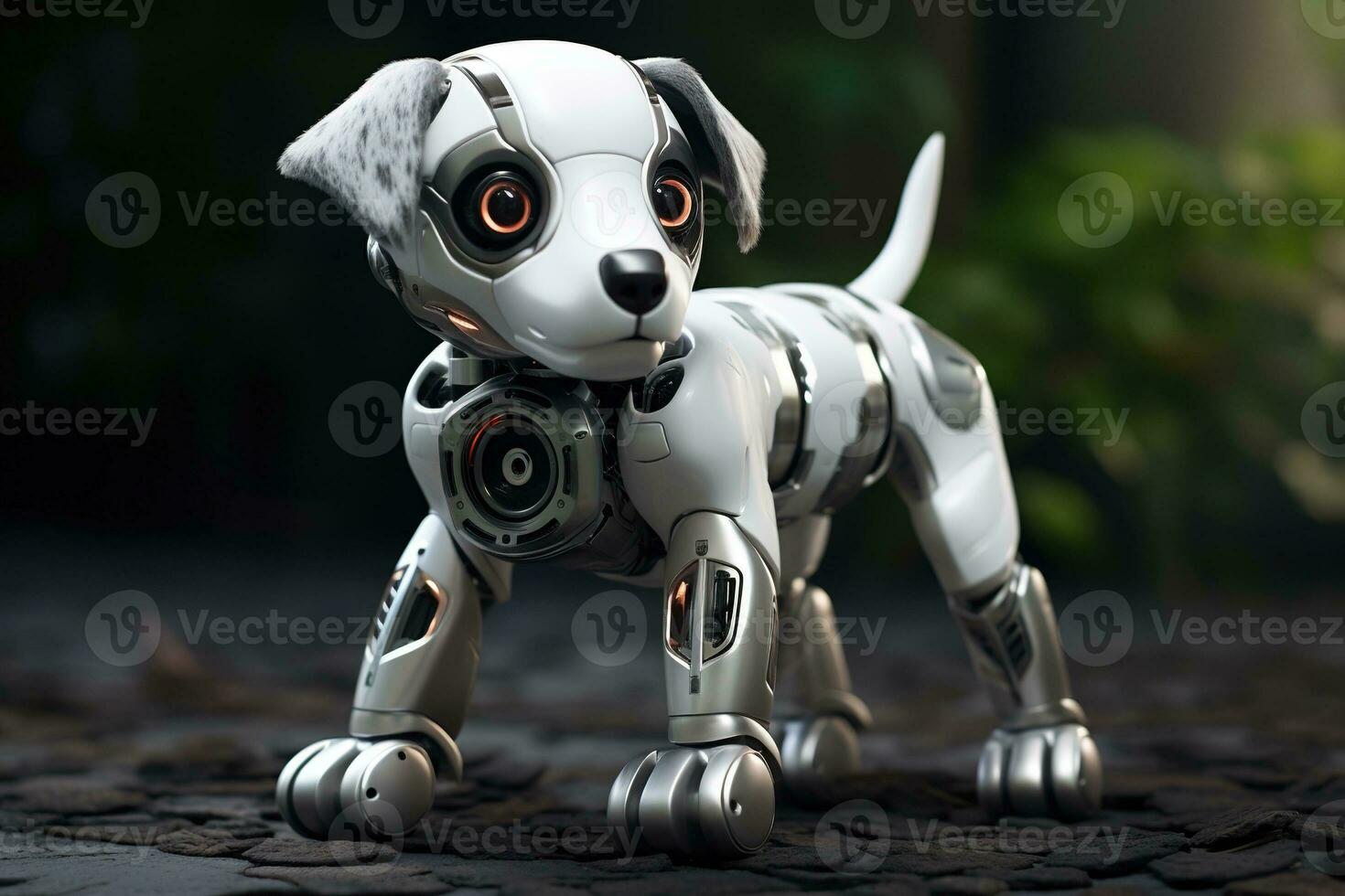AI generated Portrait of a Mechanic robot dog photo