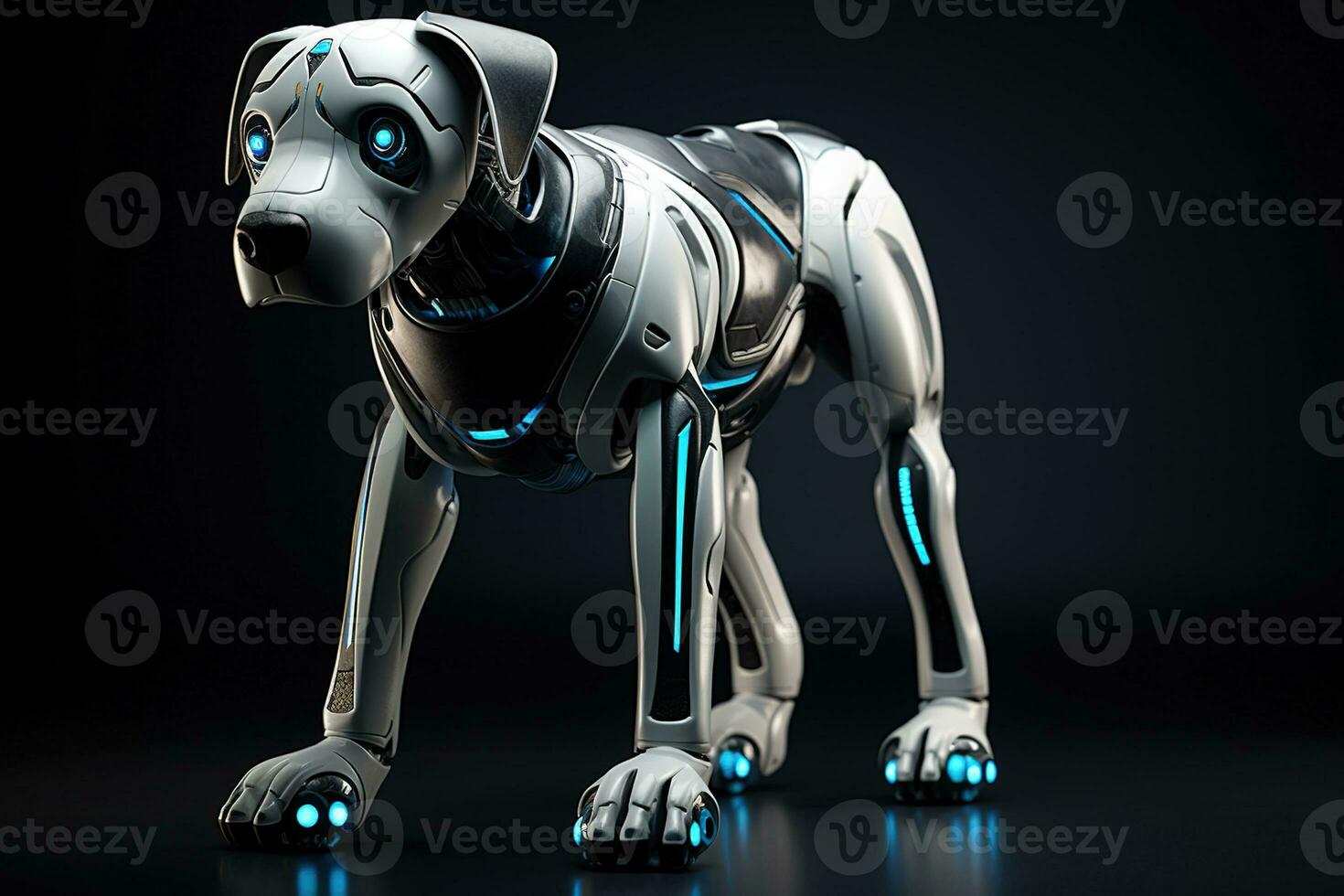 AI generated Portrait of a Mechanic robot dog photo