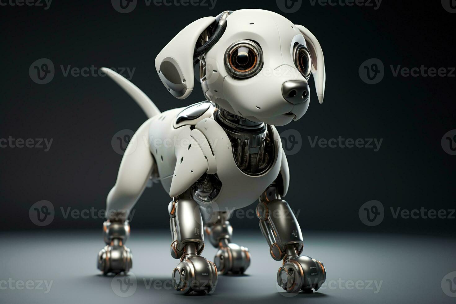 AI generated Portrait of a Mechanic robot dog photo