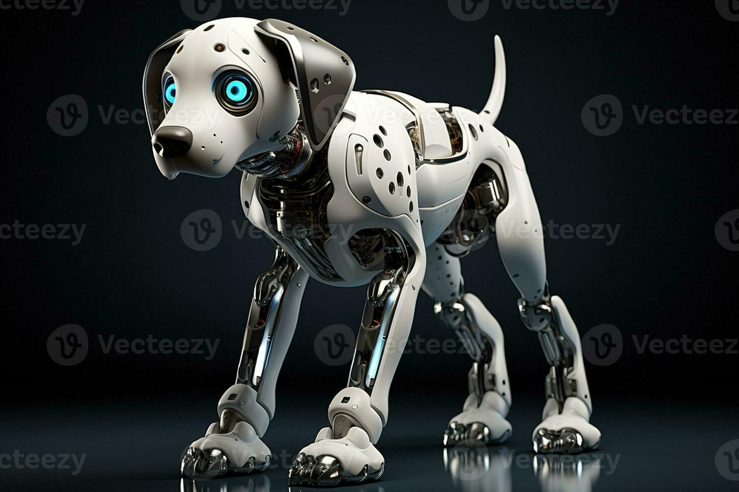 AI generated Portrait of a Mechanic robot dog photo