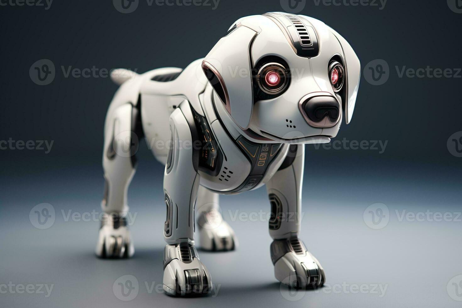 AI generated Portrait of a Mechanic robot dog photo