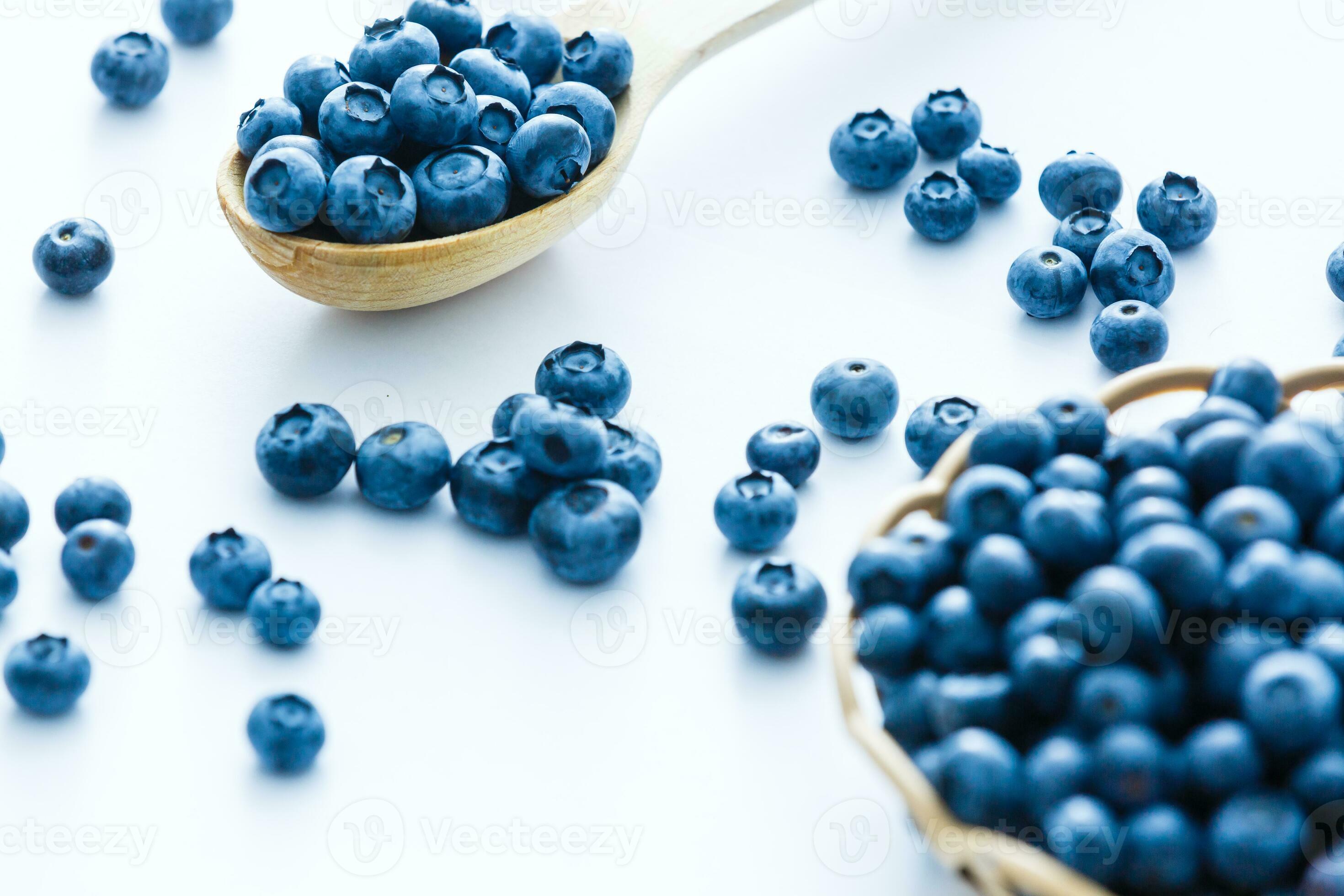Tasty blueberries isolated on white background. Blueberries are