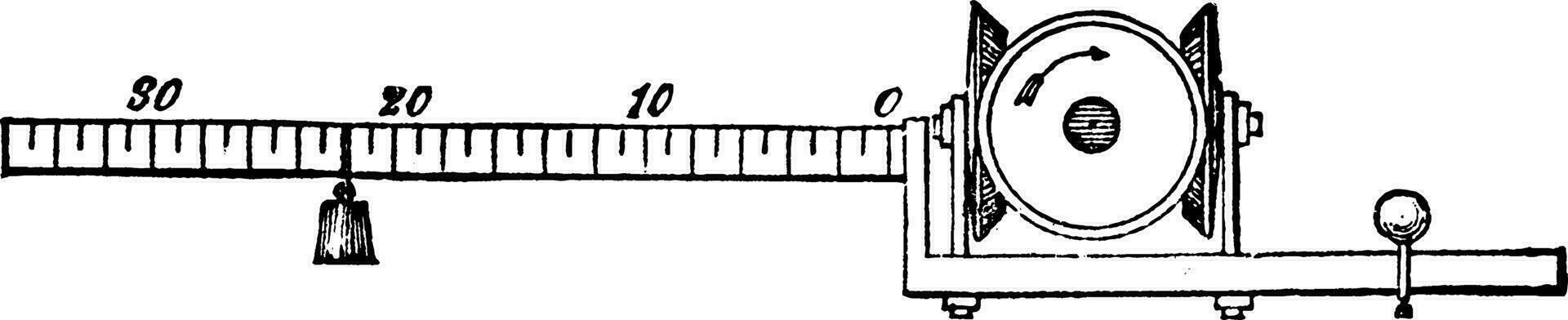 Dynamometer Balance, vintage illustration. vector