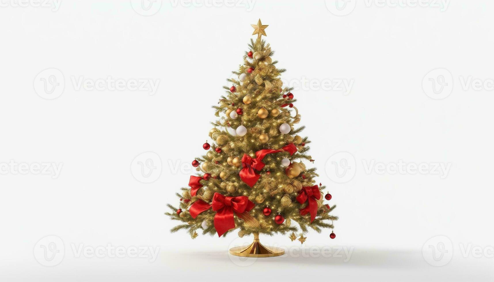 AI generated a christmas tree is shown on a white background photo