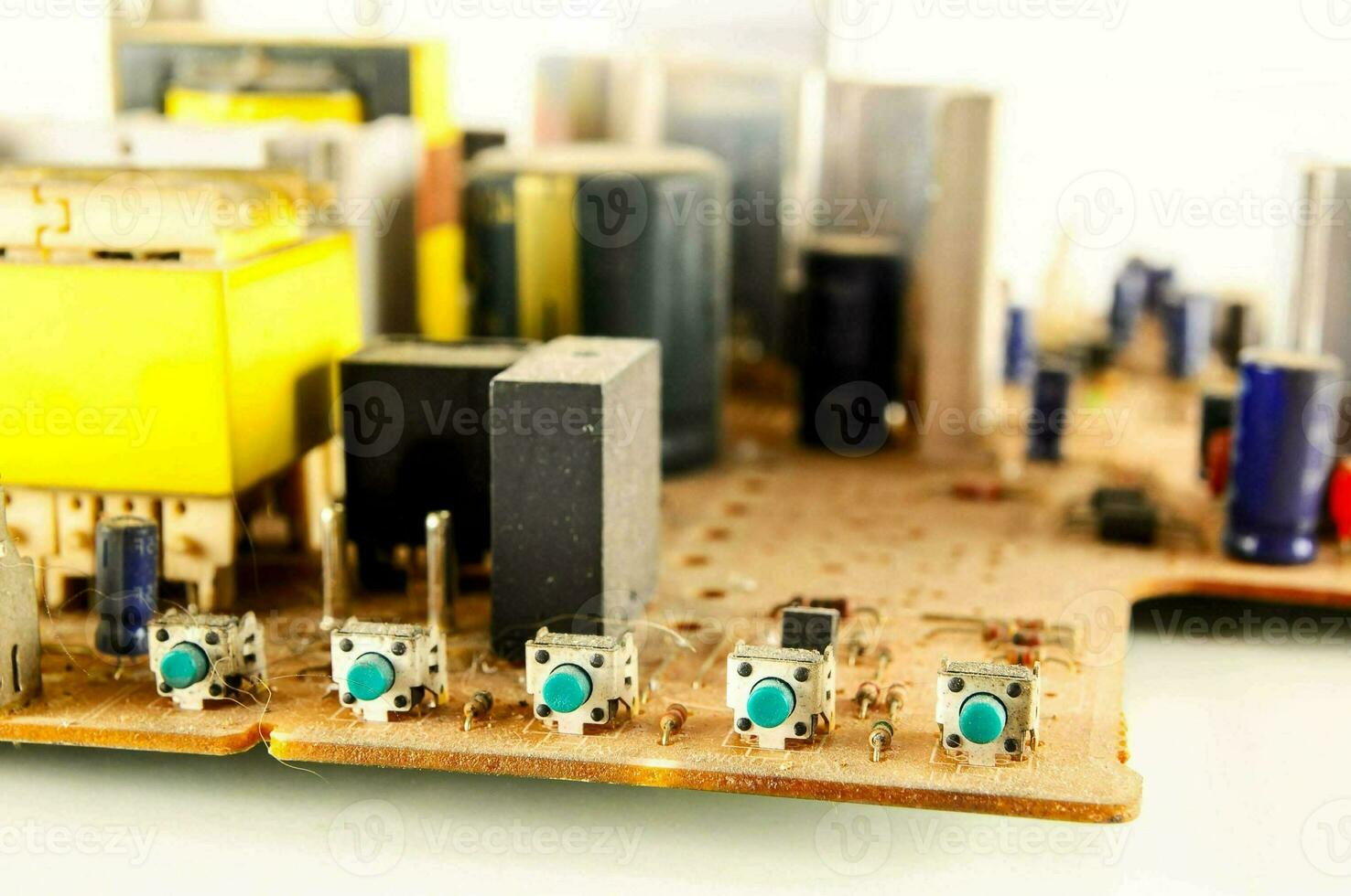 electronic components on a motherboard photo