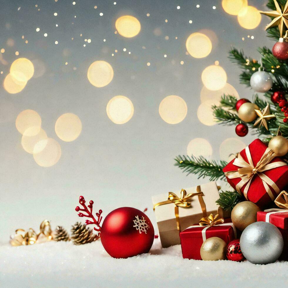 AI generated Christmas or New Year Banner Background photo