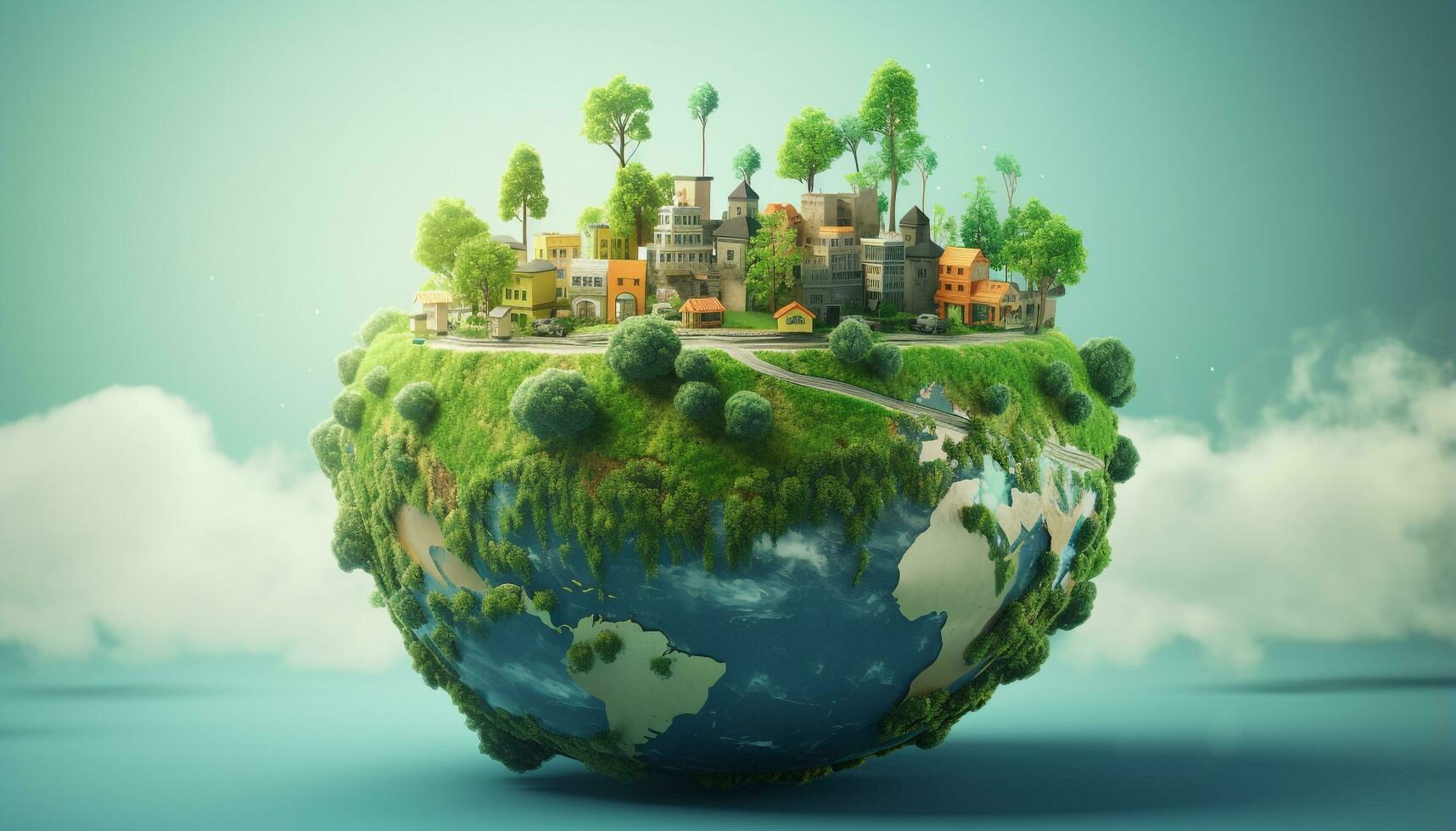 AI generated environmental friendly world Earth day concept photo