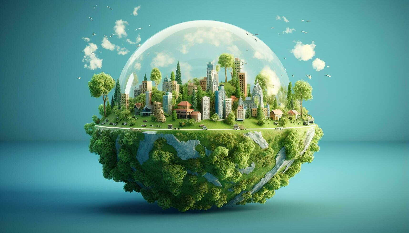 AI generated environmental friendly world Earth day concept photo