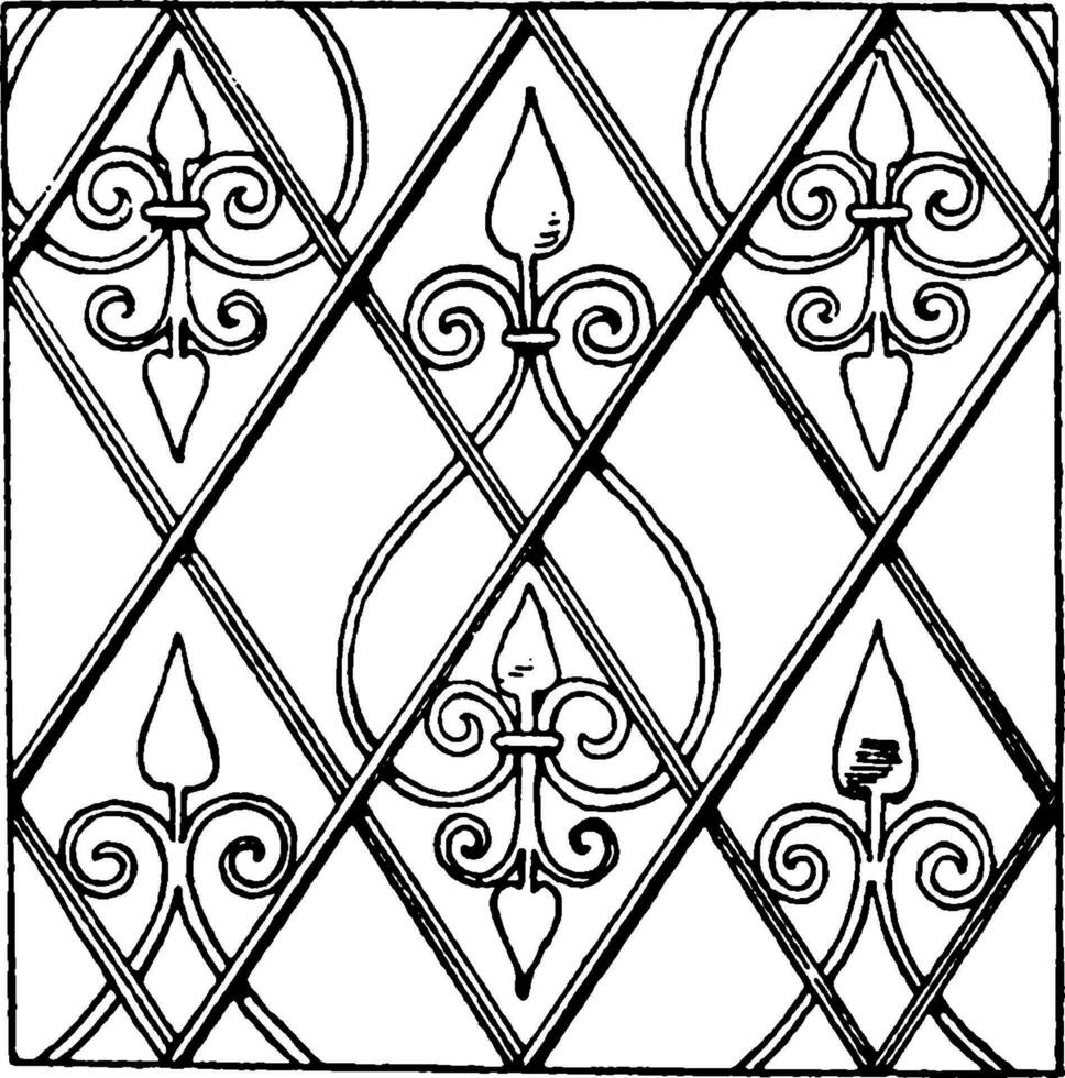German Renaissance Pattern  is a net design filled, vintage engraving. vector