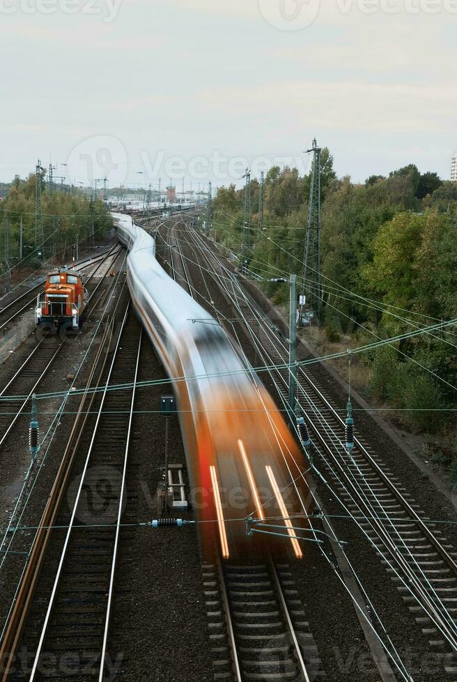 Velocity on Rails - Train in Motion Blur photo