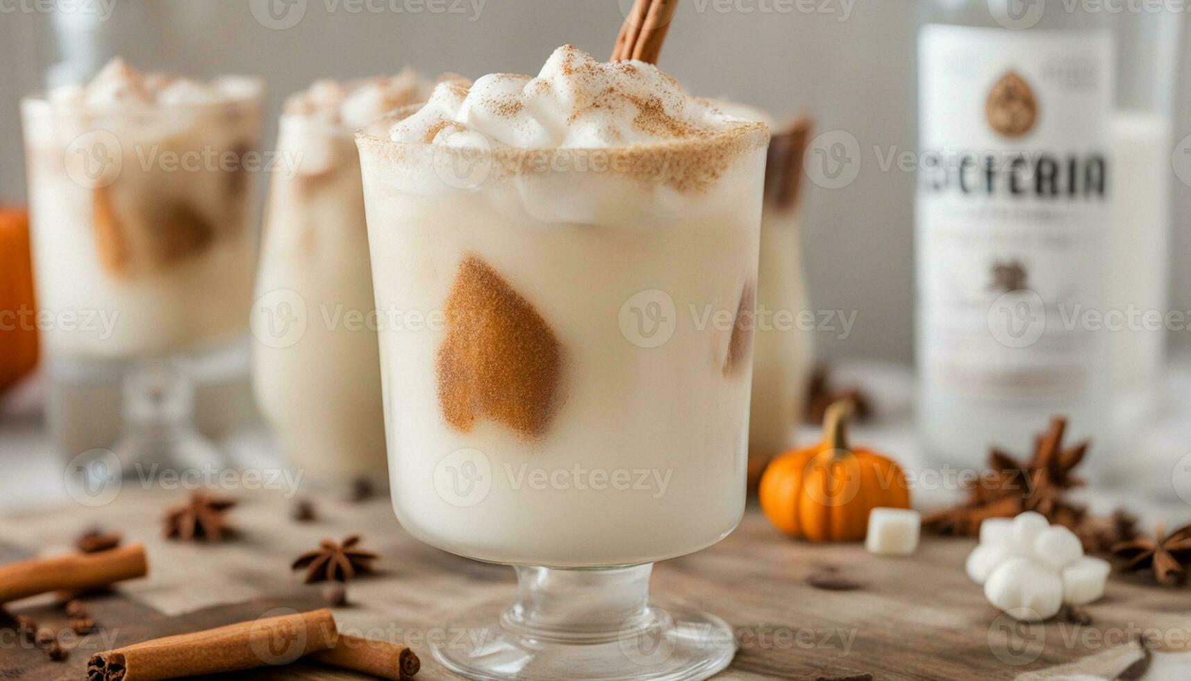 AI generated Pumpkin Spice White Russian Cocktail with Vodka photo