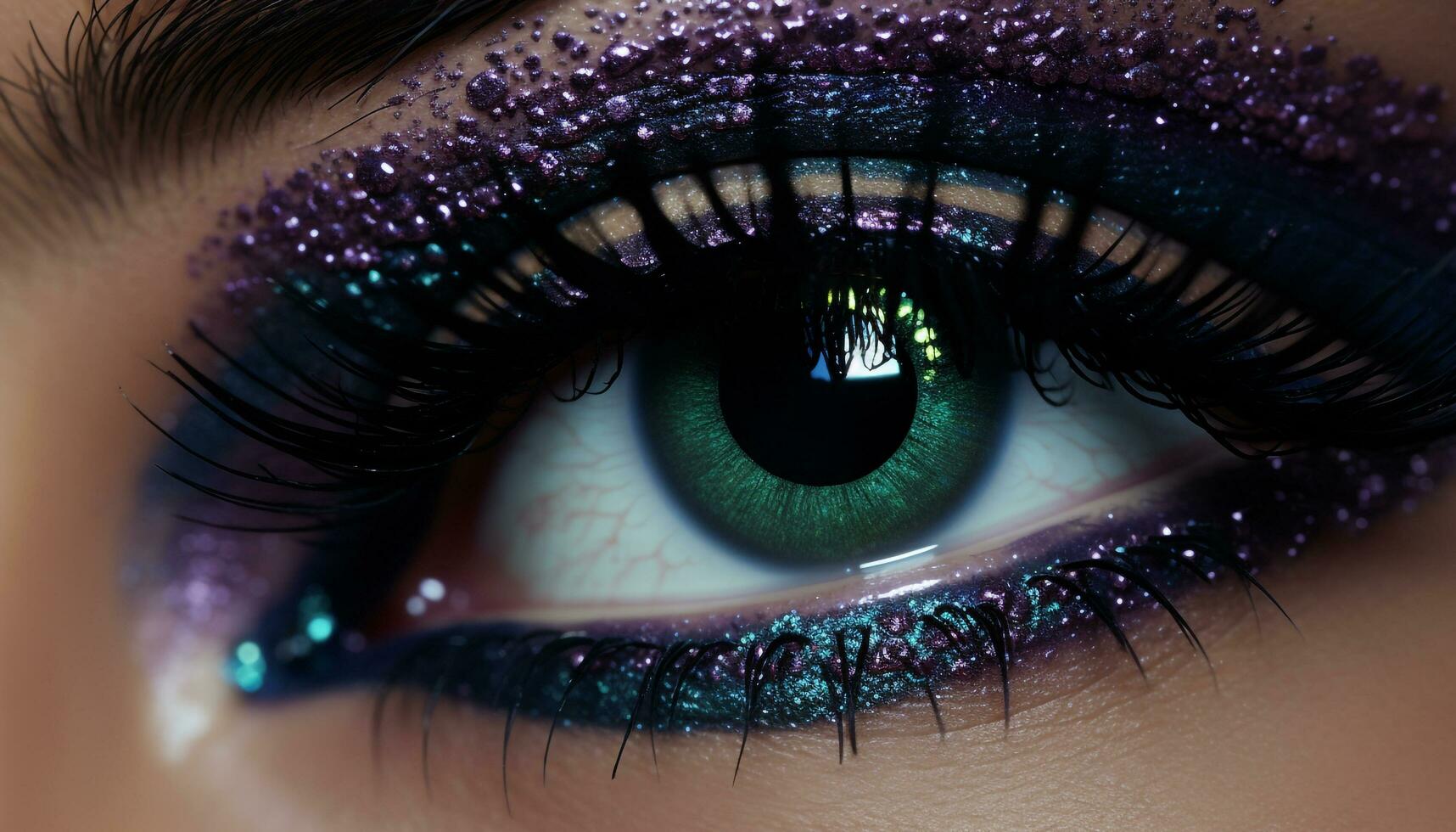 AI generated eye lashes with eye shade photo