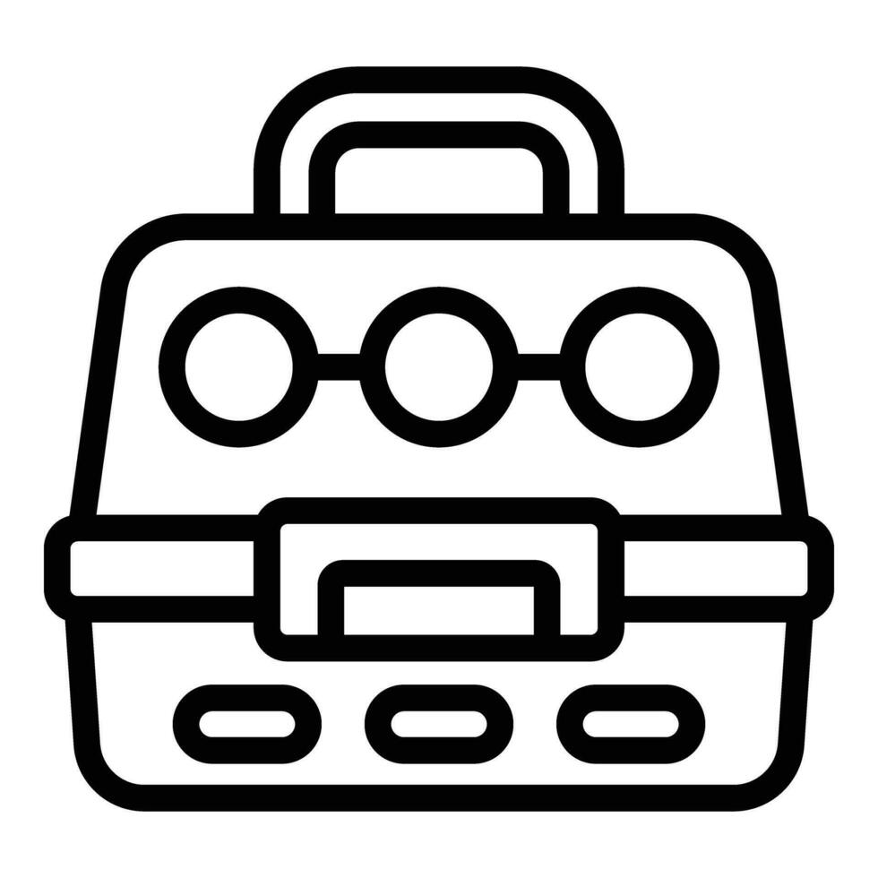 Cat carrier icon outline vector. Animal carrying box vector