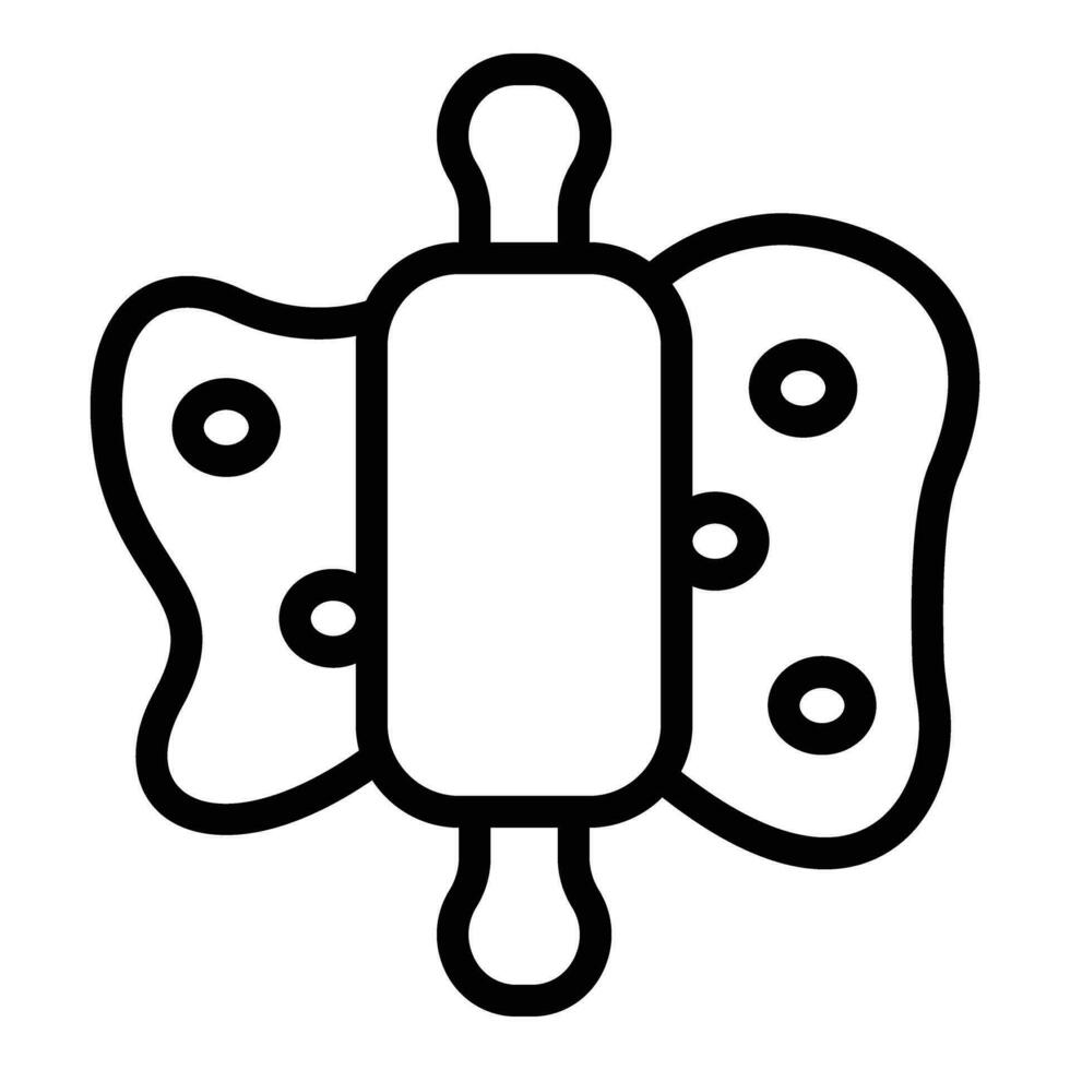 Baking rolling pin icon outline vector. Cooking biscuit batter vector
