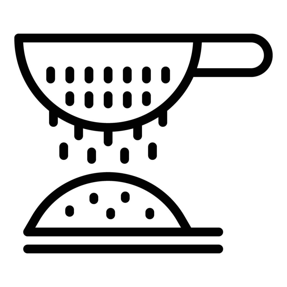 Sift the flour icon outline vector. Cooking kitchenware stuff vector