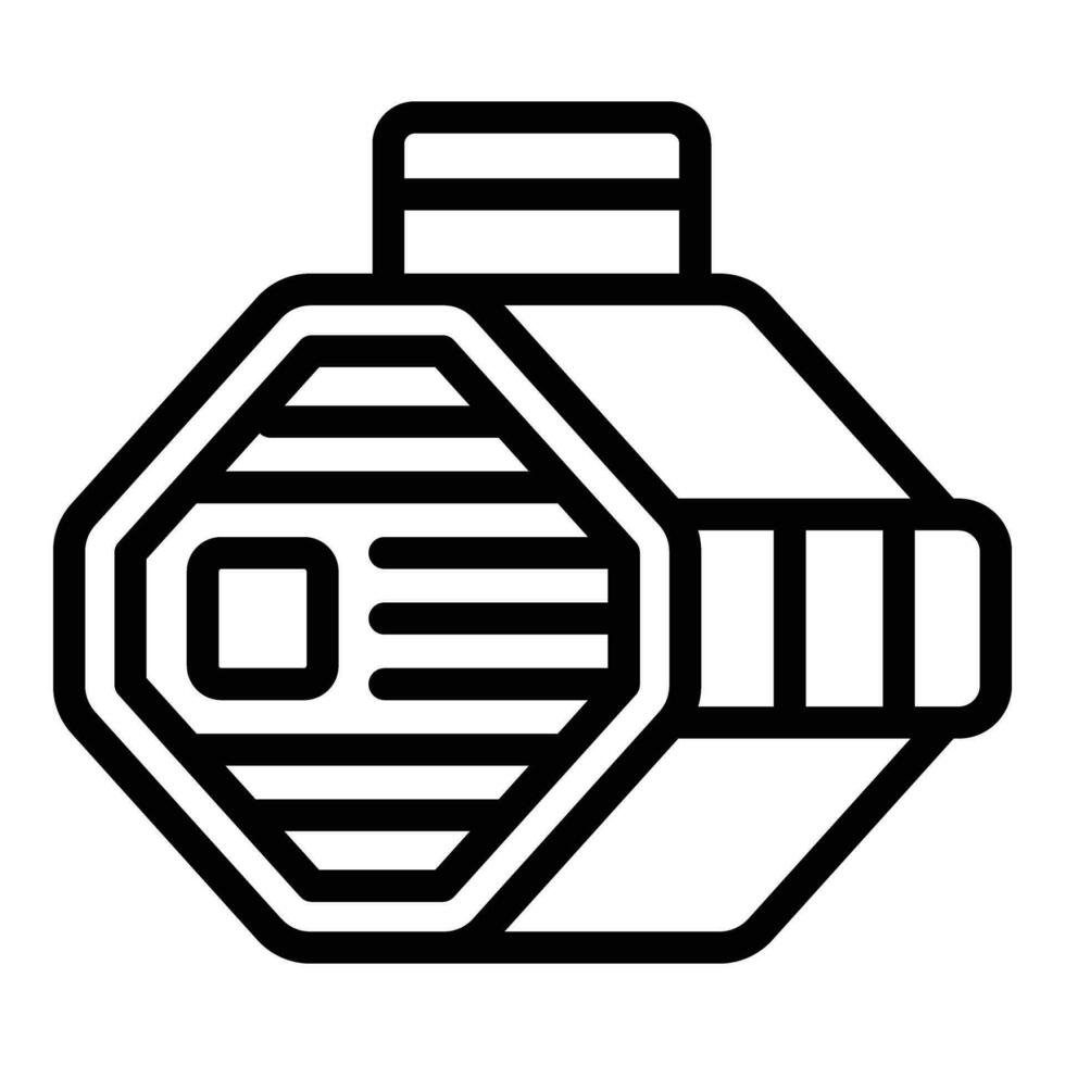 Portable cat kennel icon outline vector. Feline carrier box vector
