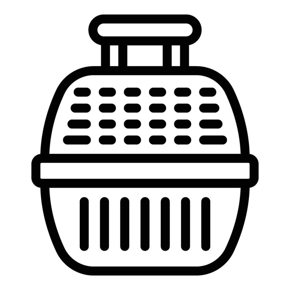 Feline journey crate icon outline vector. Cat transportation cage vector