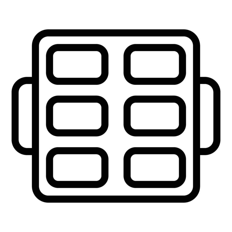 Bakeware tray icon outline vector. Oven pastry form vector