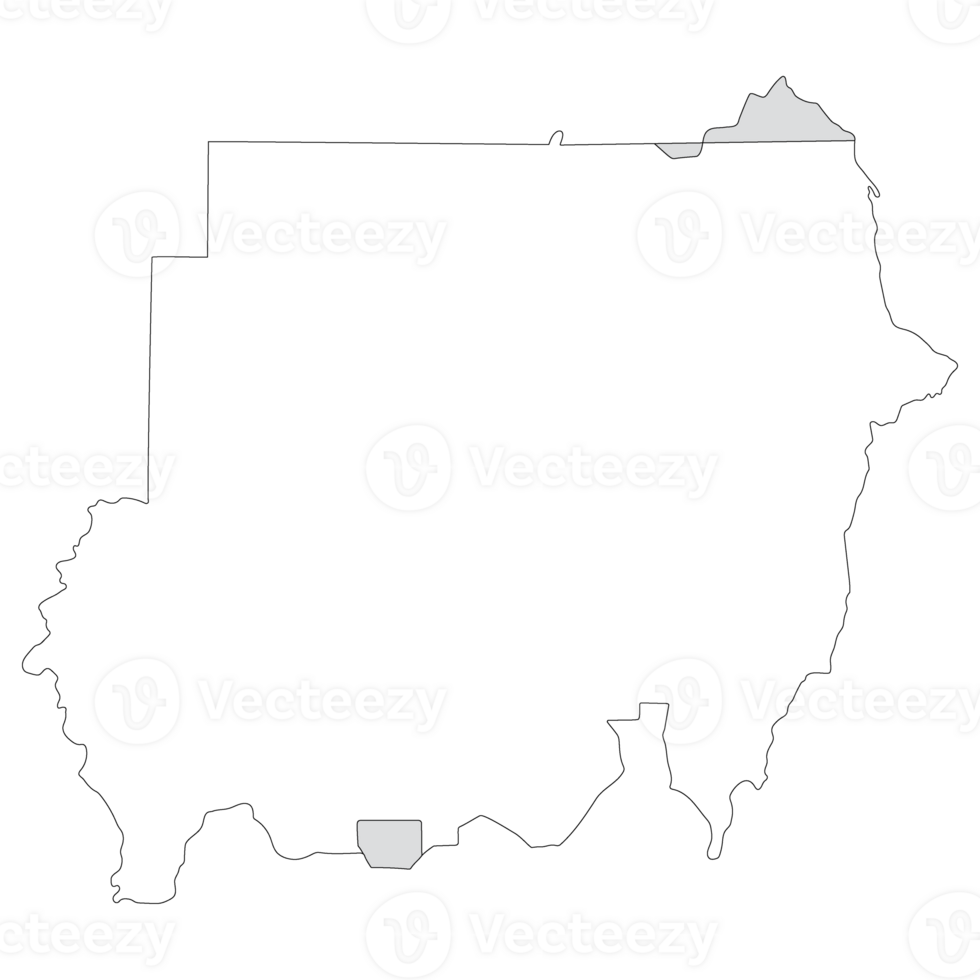 Sudan map. Map of Sudan in white color png