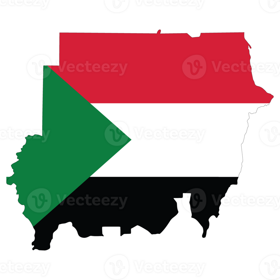 Sudan map. Map of Sudan with Sudan national flag. png