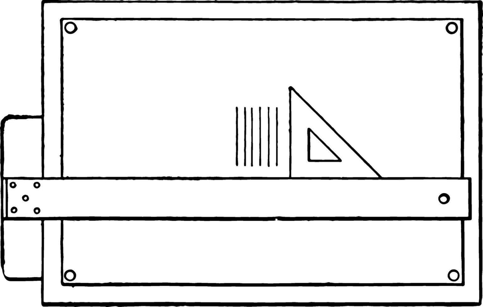 Drawing Vertical Parallel Lines, circles on the same side of the line,  vintage engraving. vector