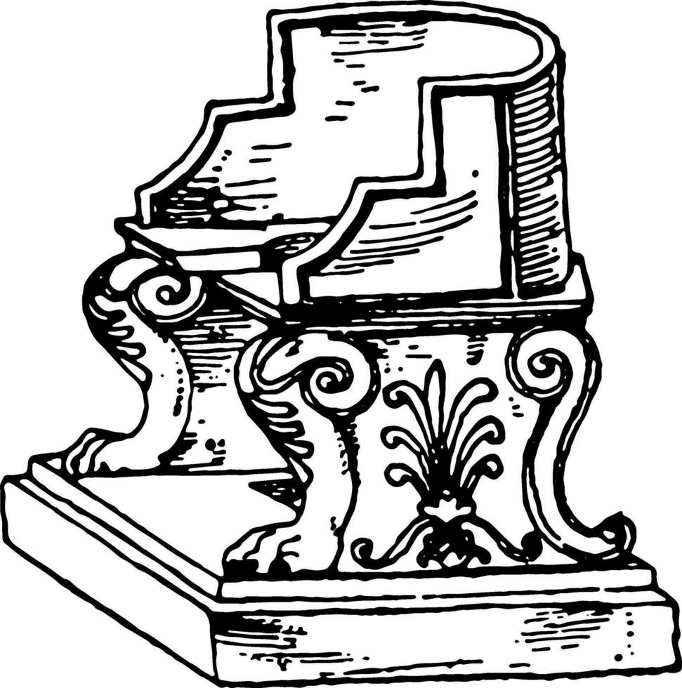 Antique Bath Arm chair, vintage illustration vector