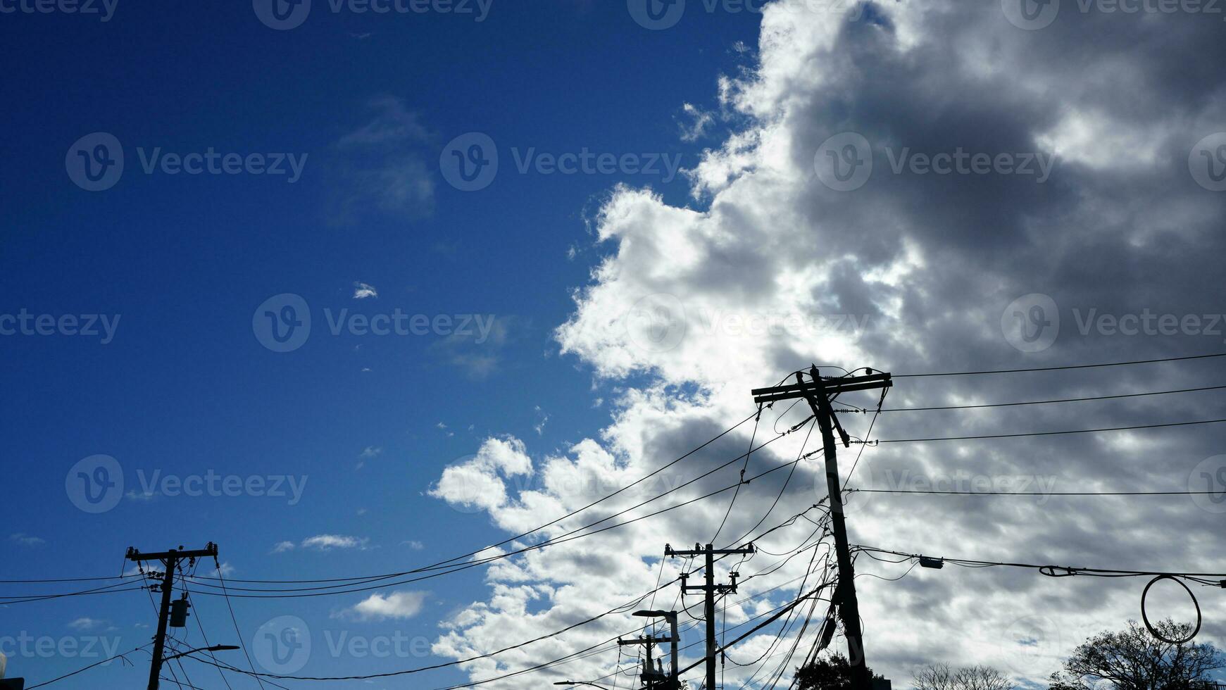 The beautiful sky view with the white clouds and blue sky in the sunny day photo