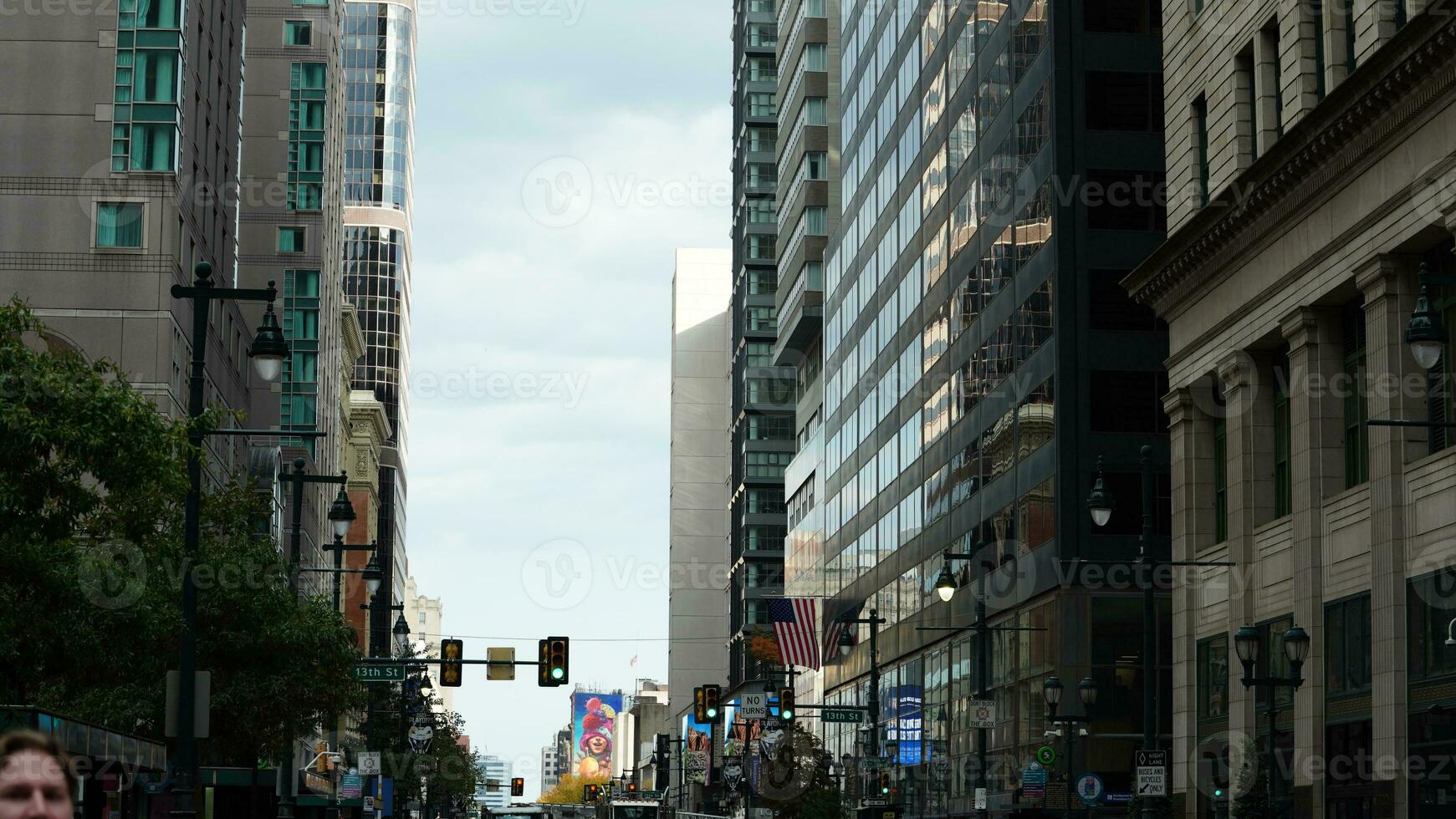 The city view with the old buildings and architectures under the warm sunlight photo